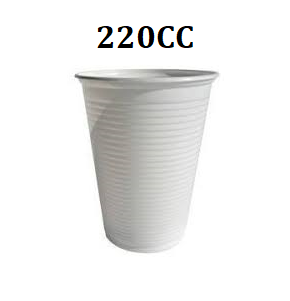 VASO PLAST. 220cc BCO x100u